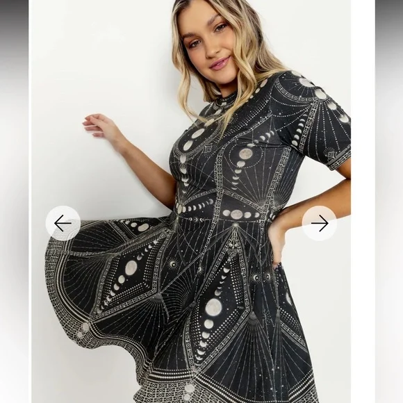 Blackmilk Moon Phases Evil Tee dress- Size S - Picture 3 of 5